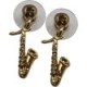 Earring Sax Crystal Gold